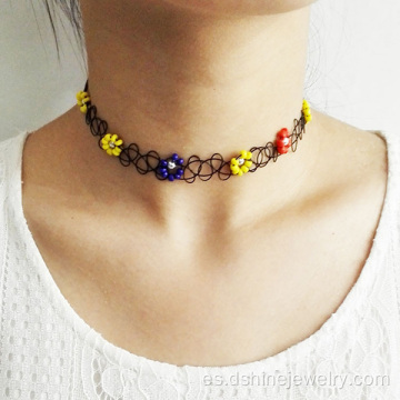 Moda collar de perlas Vintage Tattoo estiramiento forma